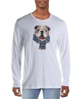 Club Room Bulldog Scarf Mens Cotton Blend Graphic T-Shirt