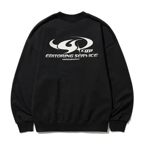 Code graphy  |Unisex Street Style Long Sleeves Logo Sweatshirts