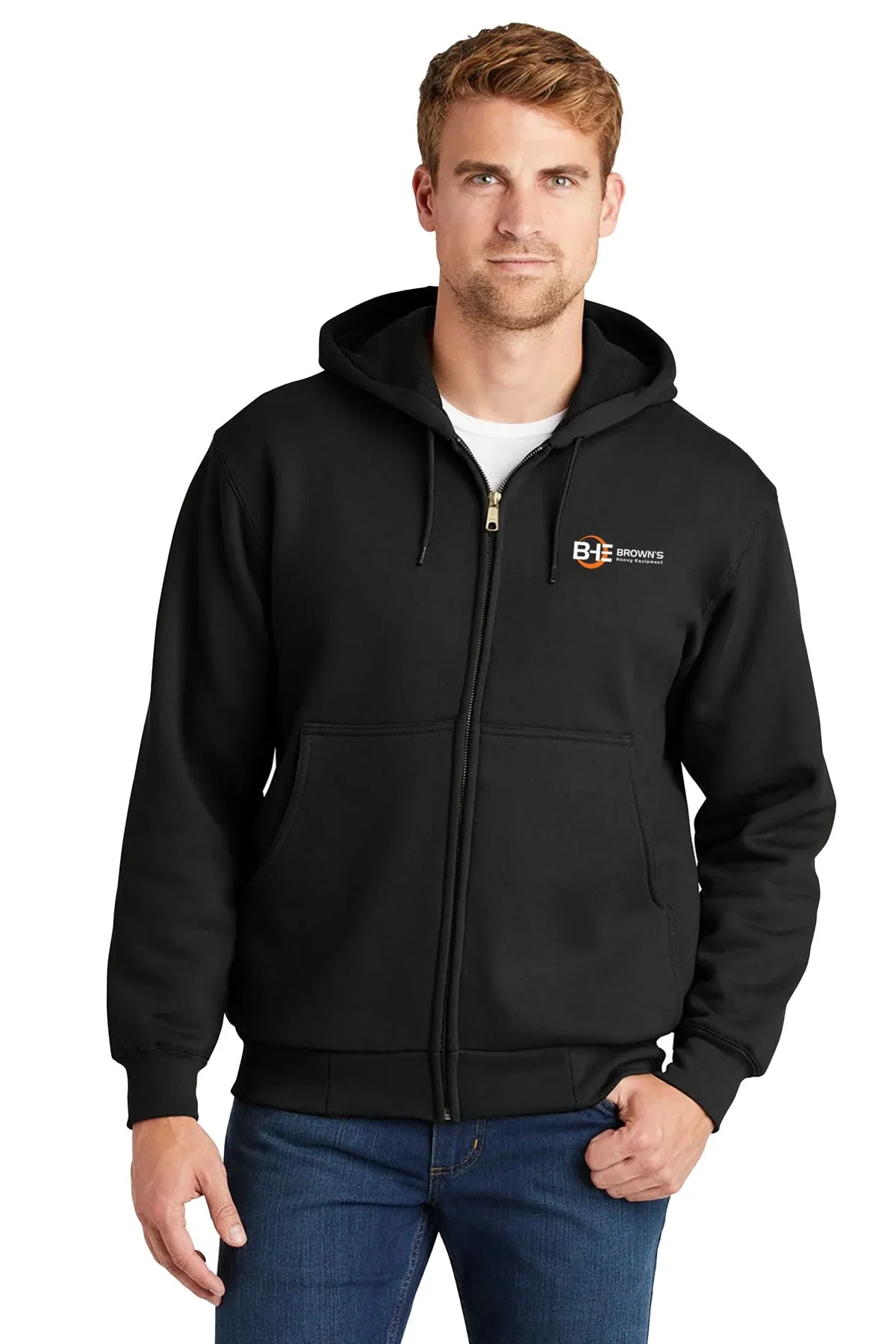 CornerStone Full-Zip Hoodie Thermal Lining, Black [Brown's Heavy Equipment, Inc.]