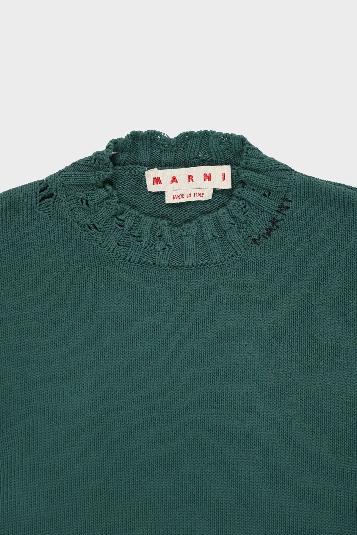 Dishevelled Cotton Sweater - Green