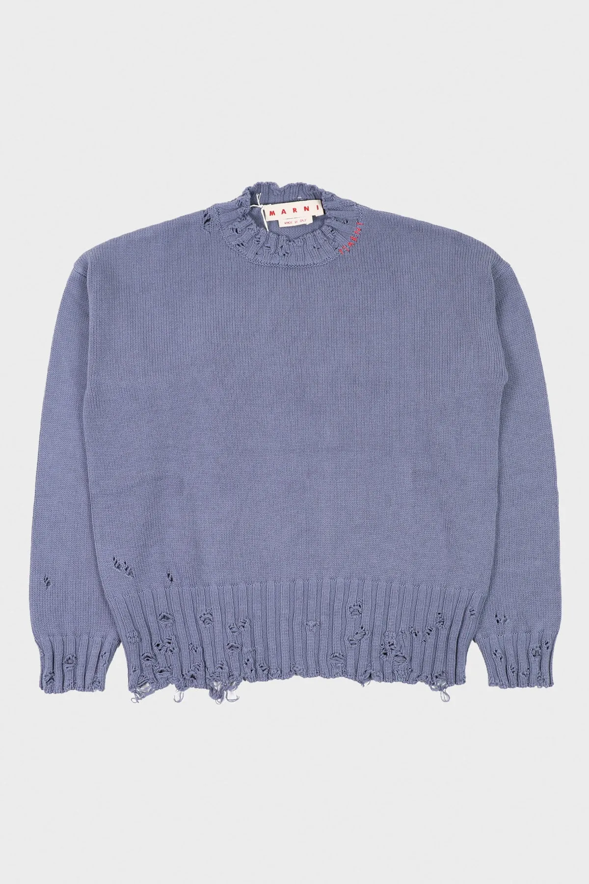 Dishevelled Cotton Sweater - Steel