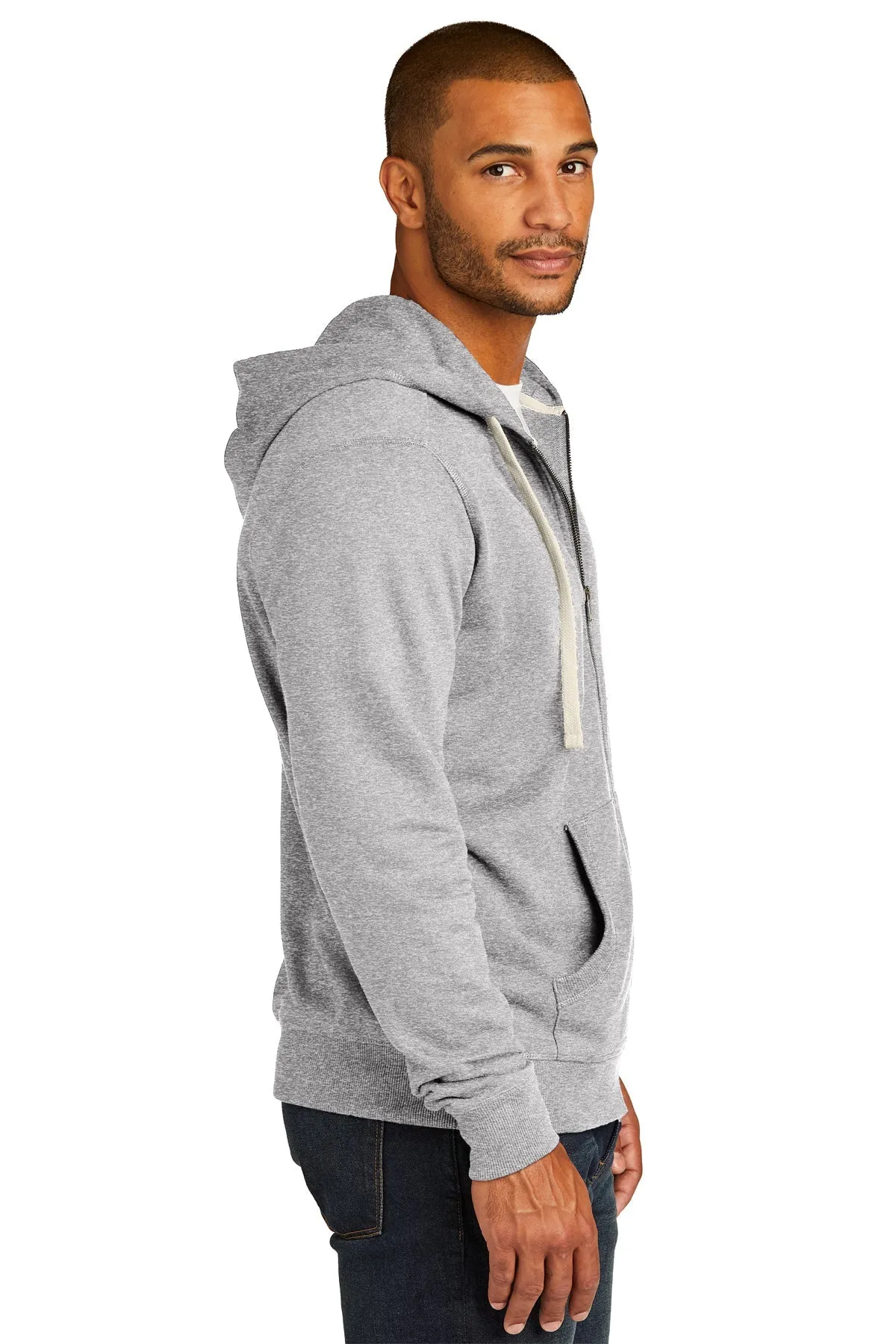 District Full-Zip Hoodie, Light Heather Grey [Coinbase]