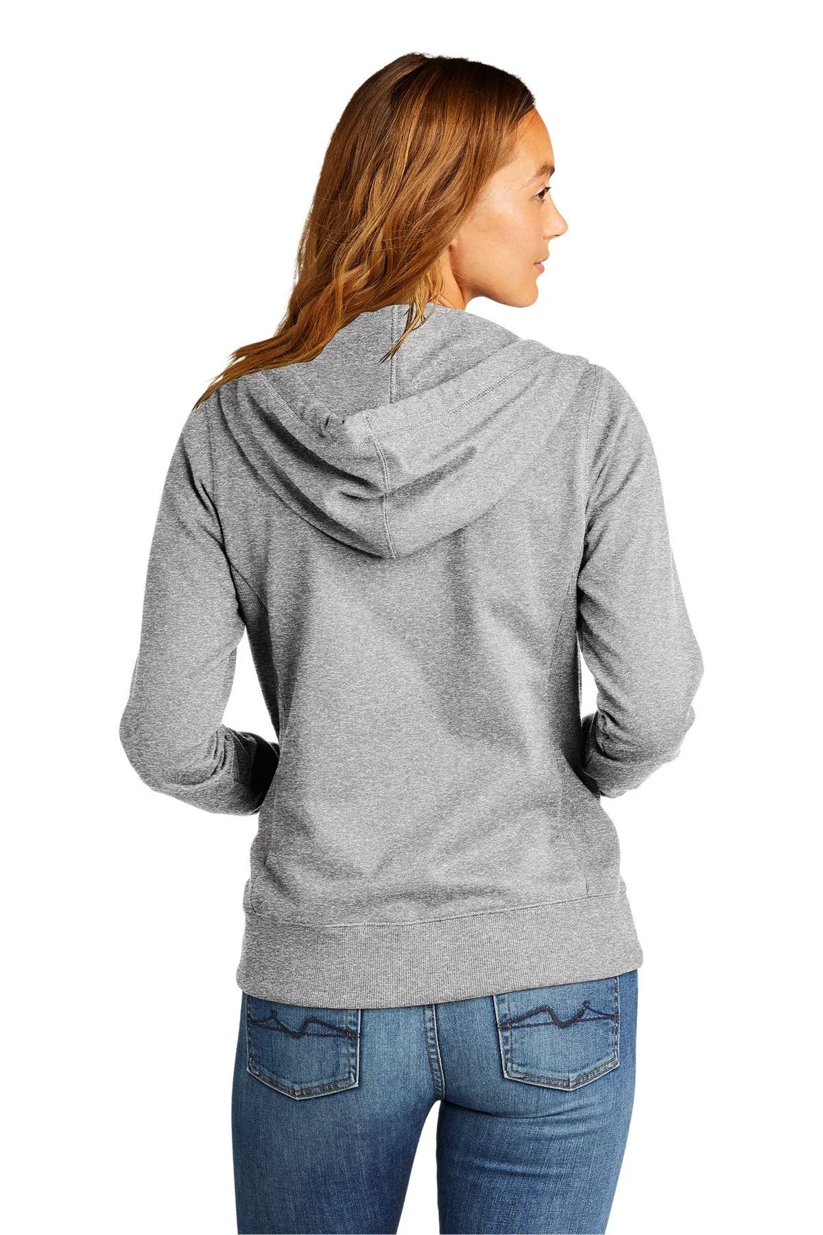 District Women's Full-Zip Hoodie, Light Heather Grey [Coinbase]