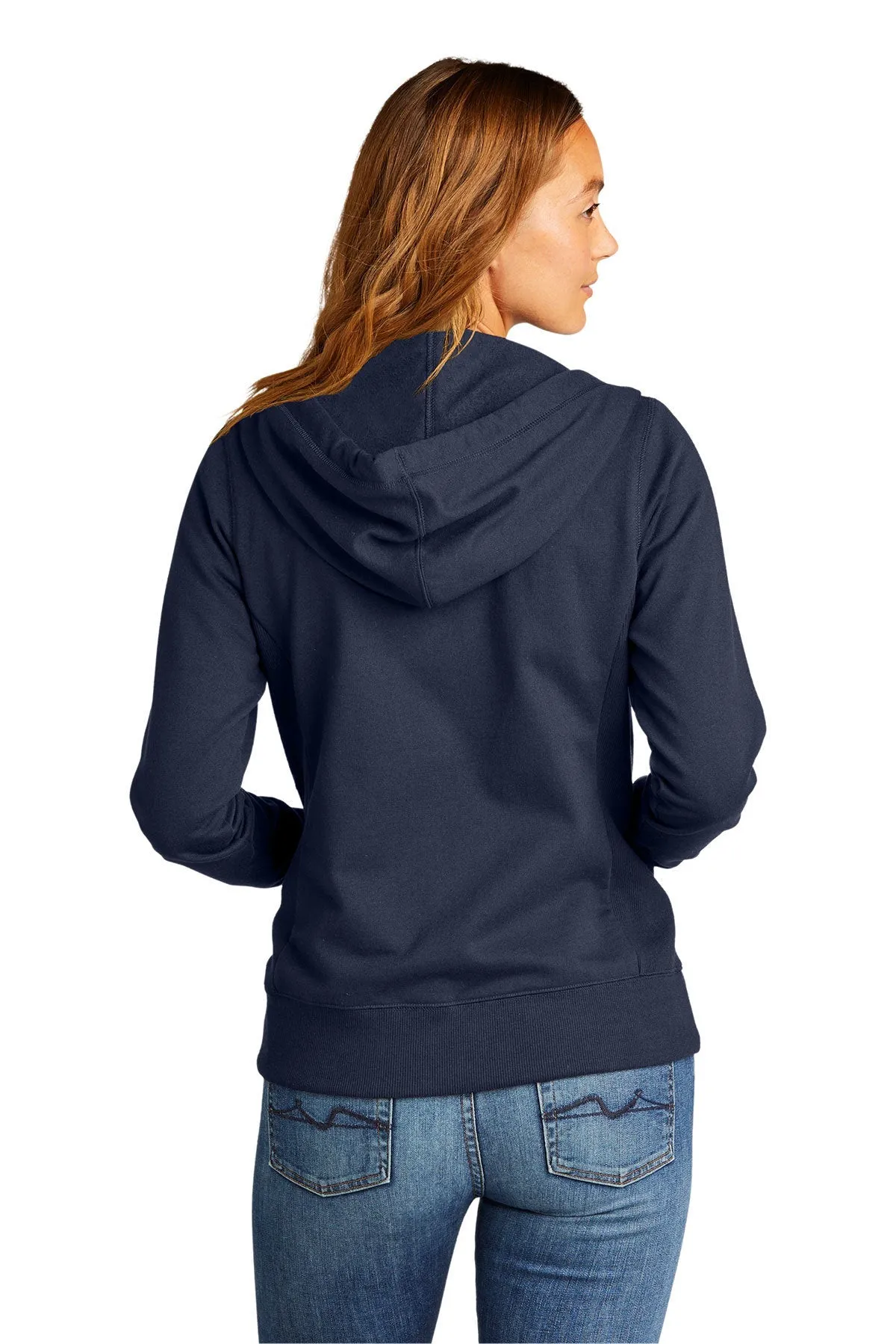 District Women's Full-Zip Hoodie, True Navy [Coinbase]