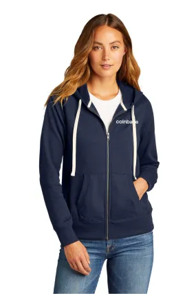 District Women's Full-Zip Hoodie, True Navy [Coinbase]