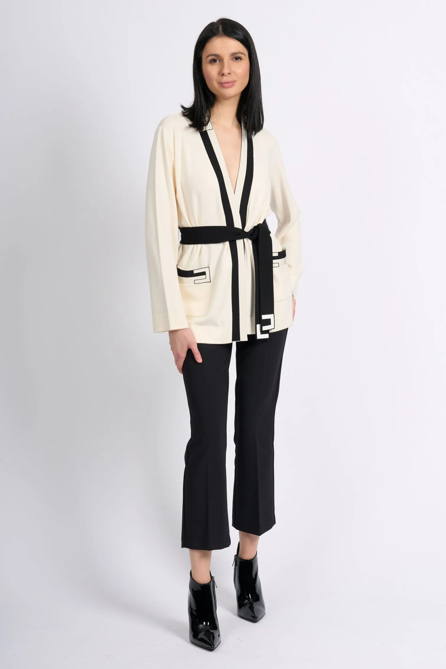 Elisabetta Franchi Cardigan Kimono Burro Donna