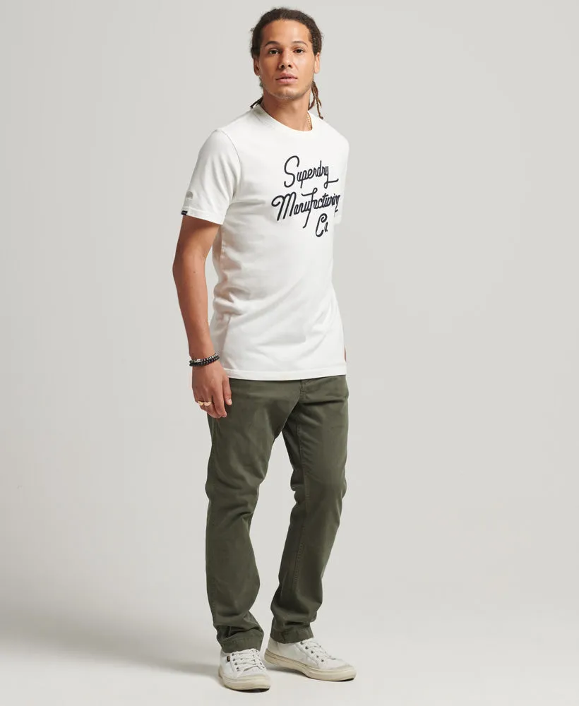 Embroidered Script Logo T Shirt | Ecru