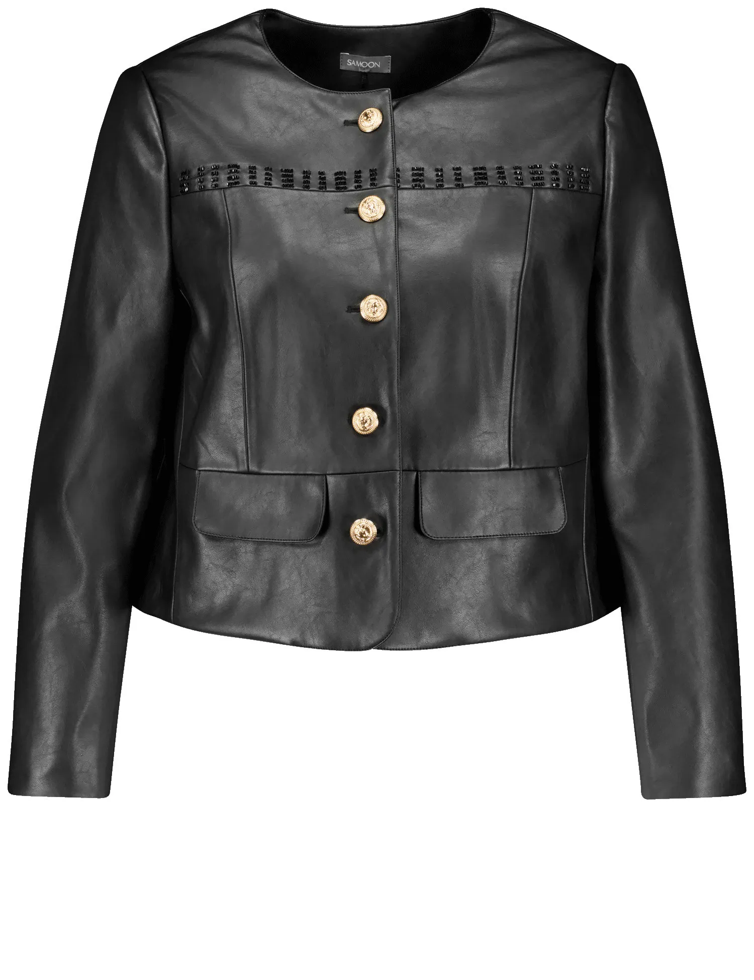 Faux leather blazer jacket