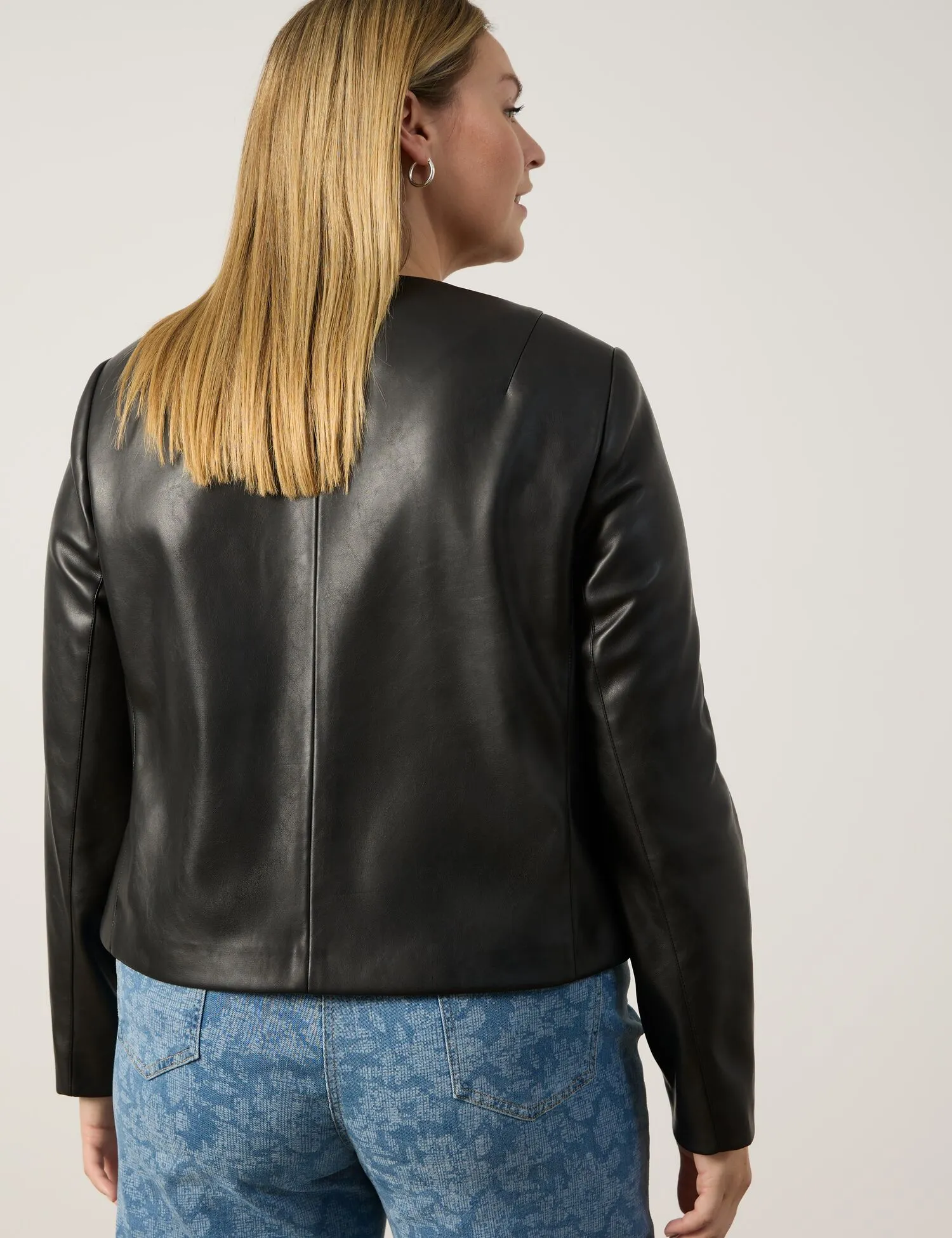 Faux leather blazer jacket