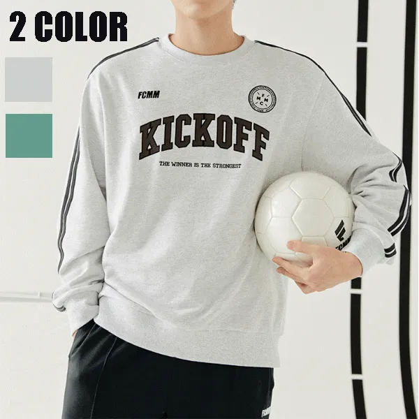 FCMM  |Street Style Long Sleeves Plain Cotton Logo Sweatshirts