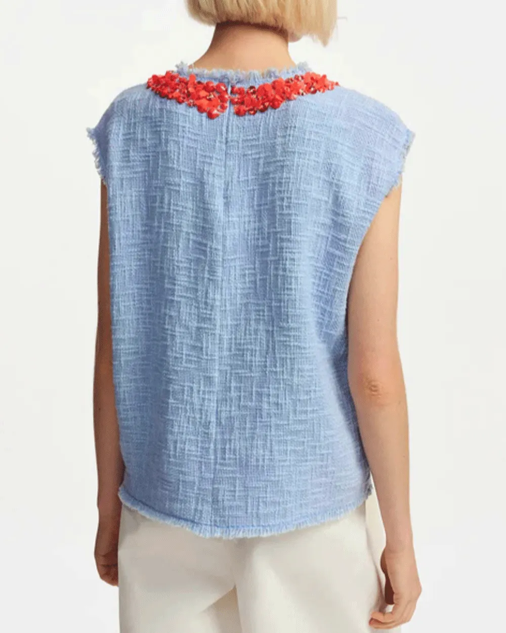 Feeling Blue Field Embellished Top