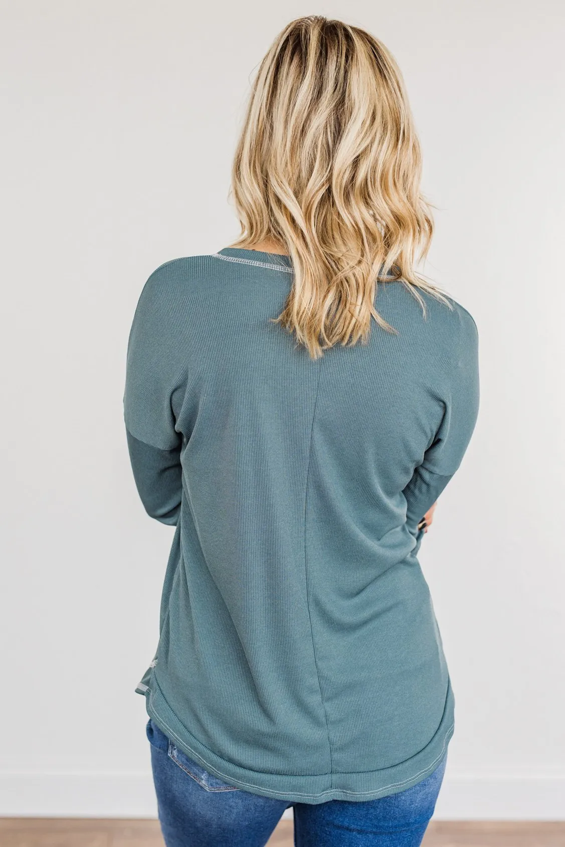 Feeling Lovely Long Sleeve Shirt- Teal