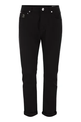 FIVE-POCKET LEISURE FIT TROUSERS IN COMFORT DENIM