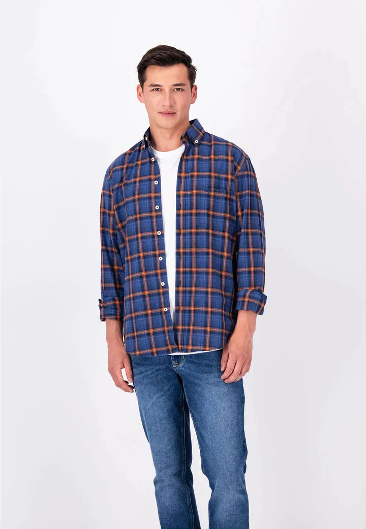 Fynch Hatton Long Sleeve Check Button Down Collar Shirt