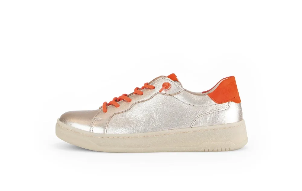 GABOR Gold & Orange Leather Trainer 34262