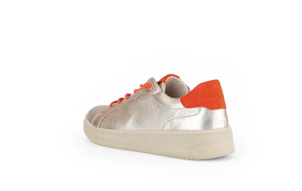 GABOR Gold & Orange Leather Trainer 34262