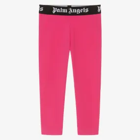 Girls Pink Cotton Leggings