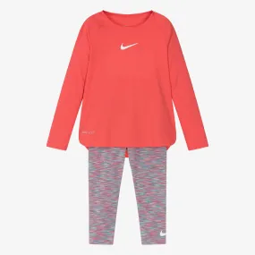 Girls Pink Sports Leggings Set