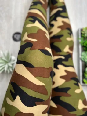 Green Camo Soft Leggings