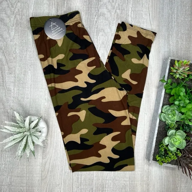 Green Camo Soft Leggings