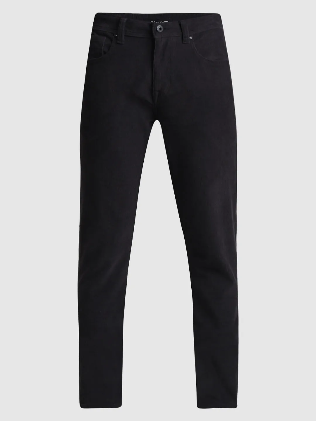 Grey Mid Rise Corduroy Pants