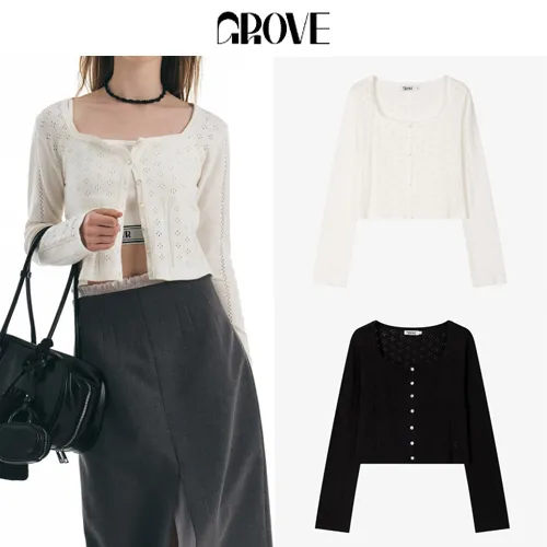 GROVE  |Casual Style Street Style Long Sleeves Office Style