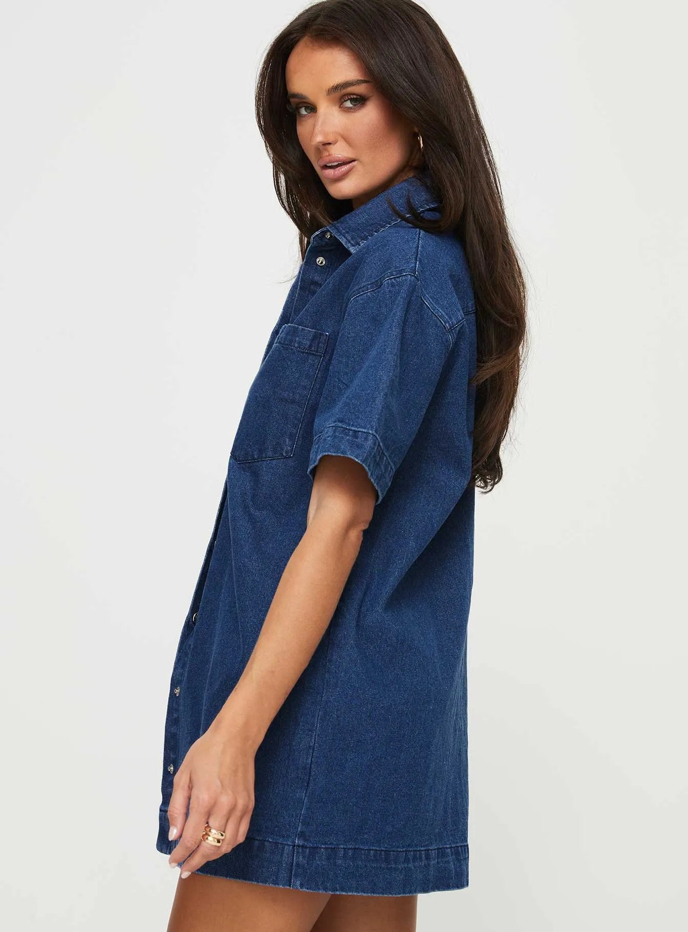 Haun Denim Mini Dress Dark Wash