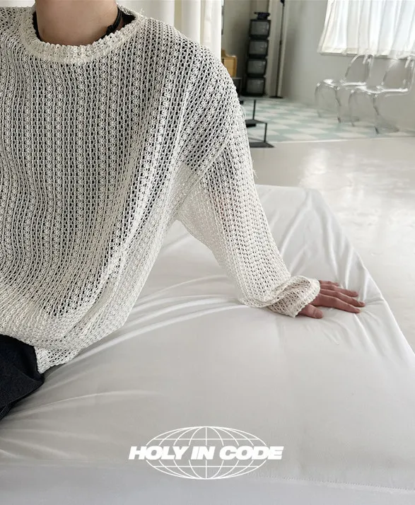 HOLY IN CODE  |Crew Neck Pullovers Unisex Street Style Long Sleeves