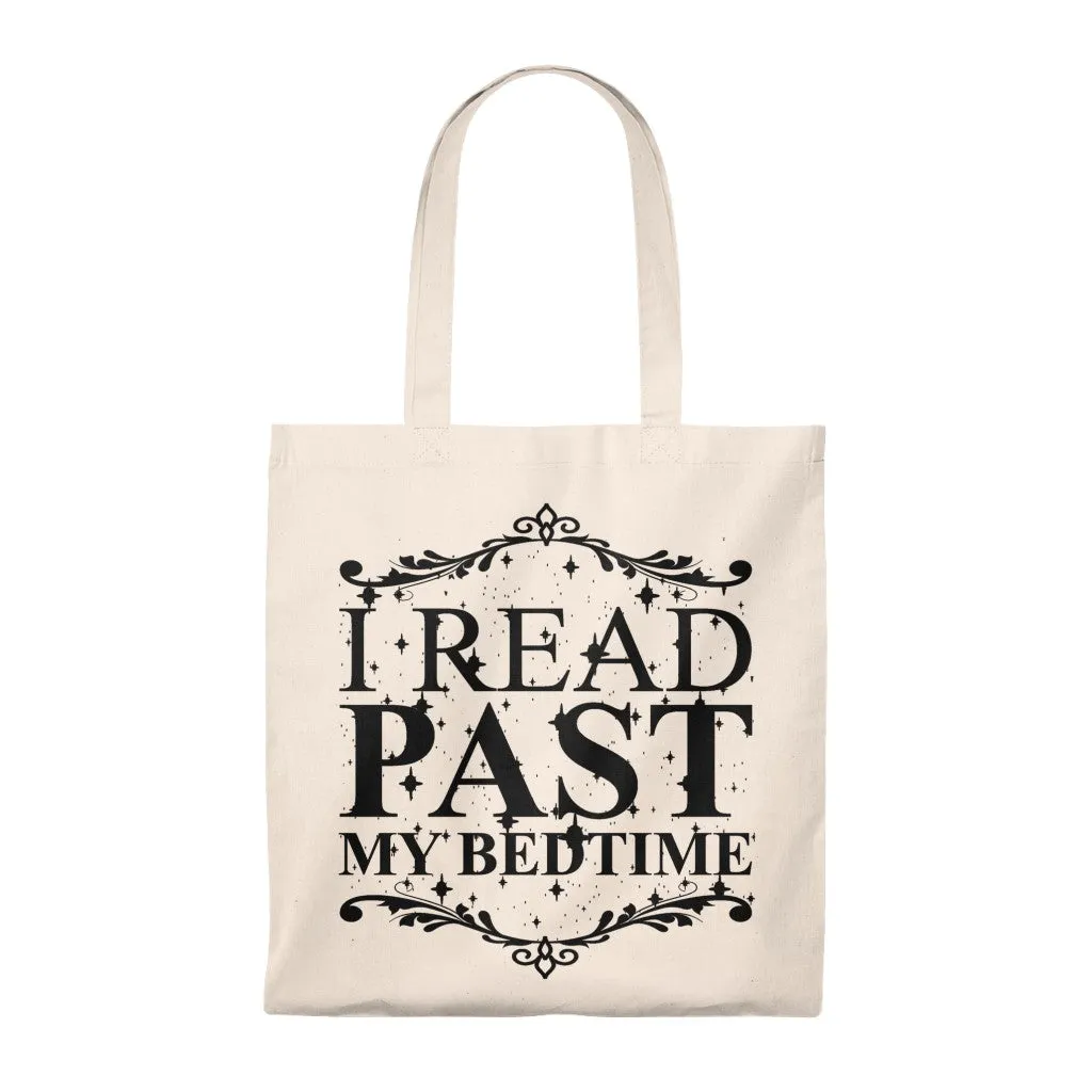 I Read Past My Bedtime Canvas Tote Bag - Vintage style