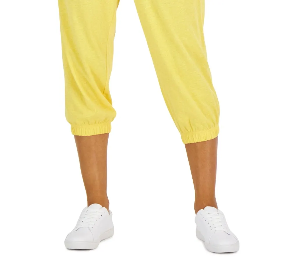 Id Ideology Women's Retro Recycled Capri Pants Yellow Size Large