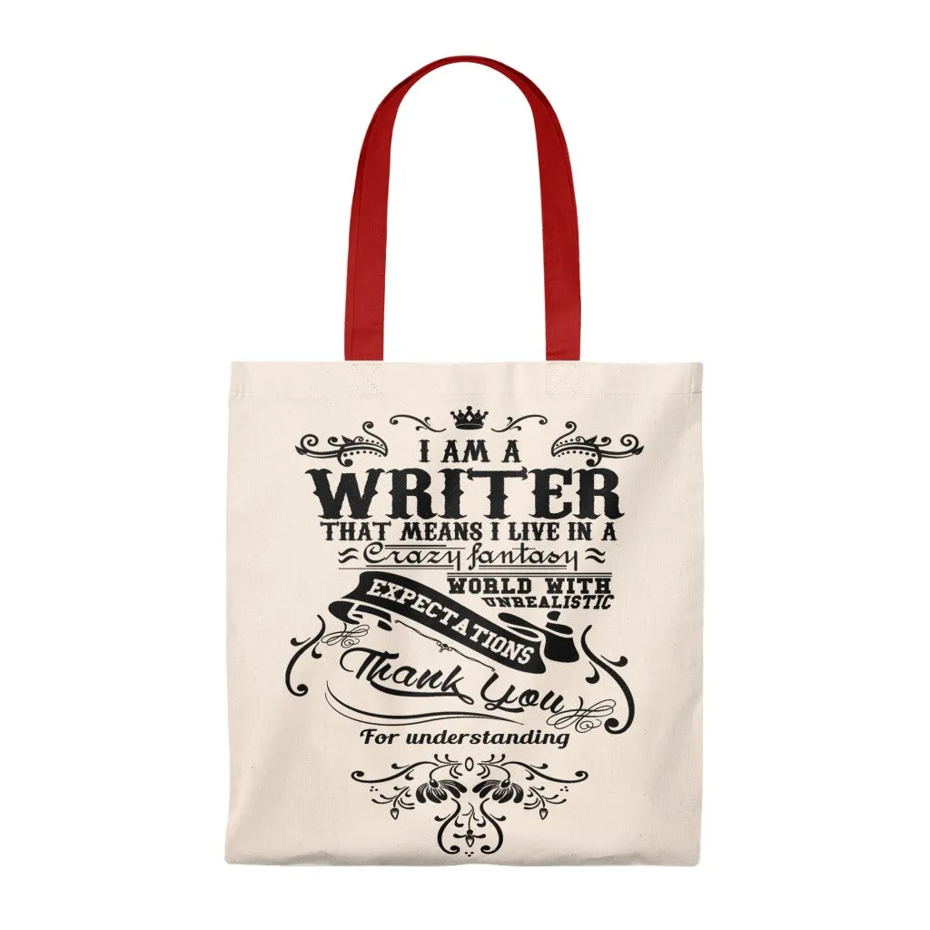 I'm A Writer Canvas Tote Bag - Vintage style