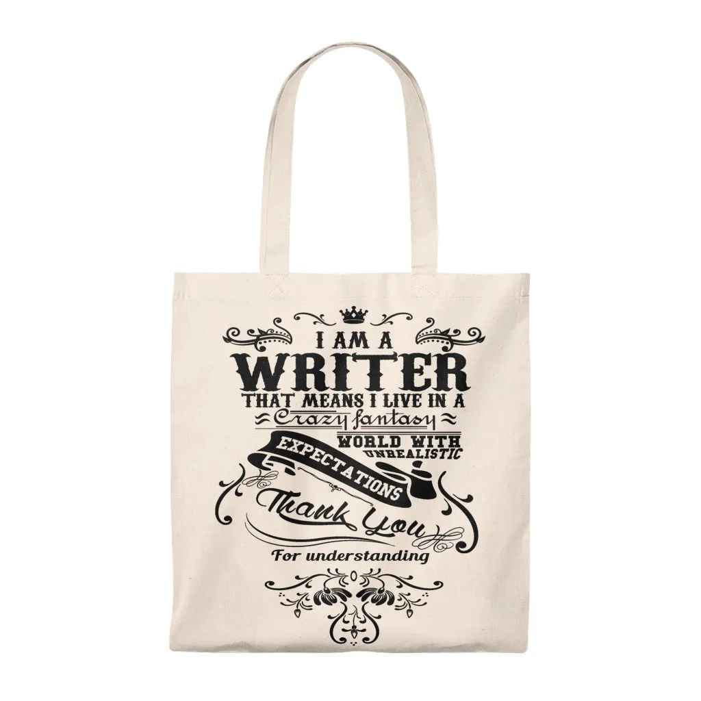 I'm A Writer Canvas Tote Bag - Vintage style