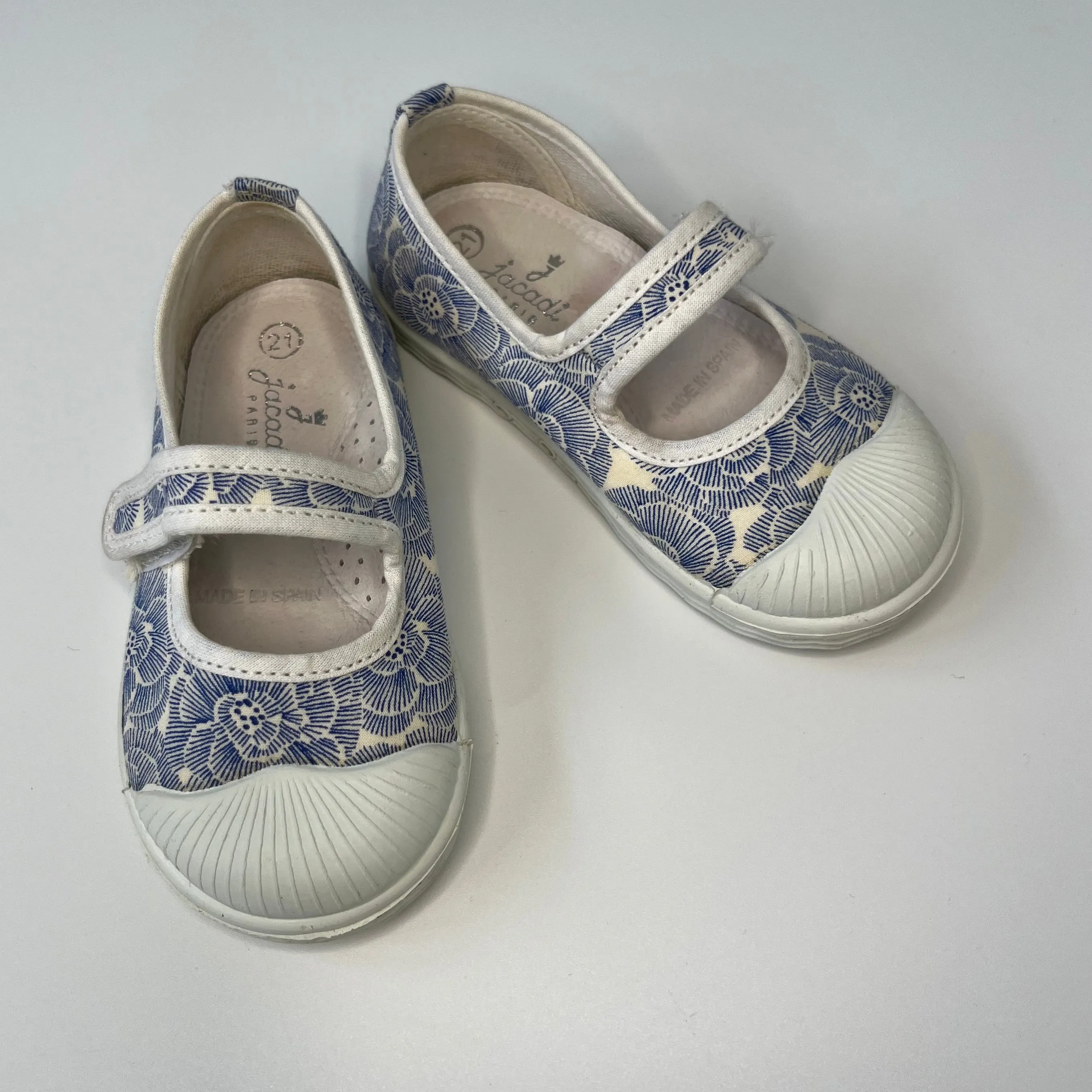 Jacadi Floral Print Canvas Plimsoles: Size EU 21