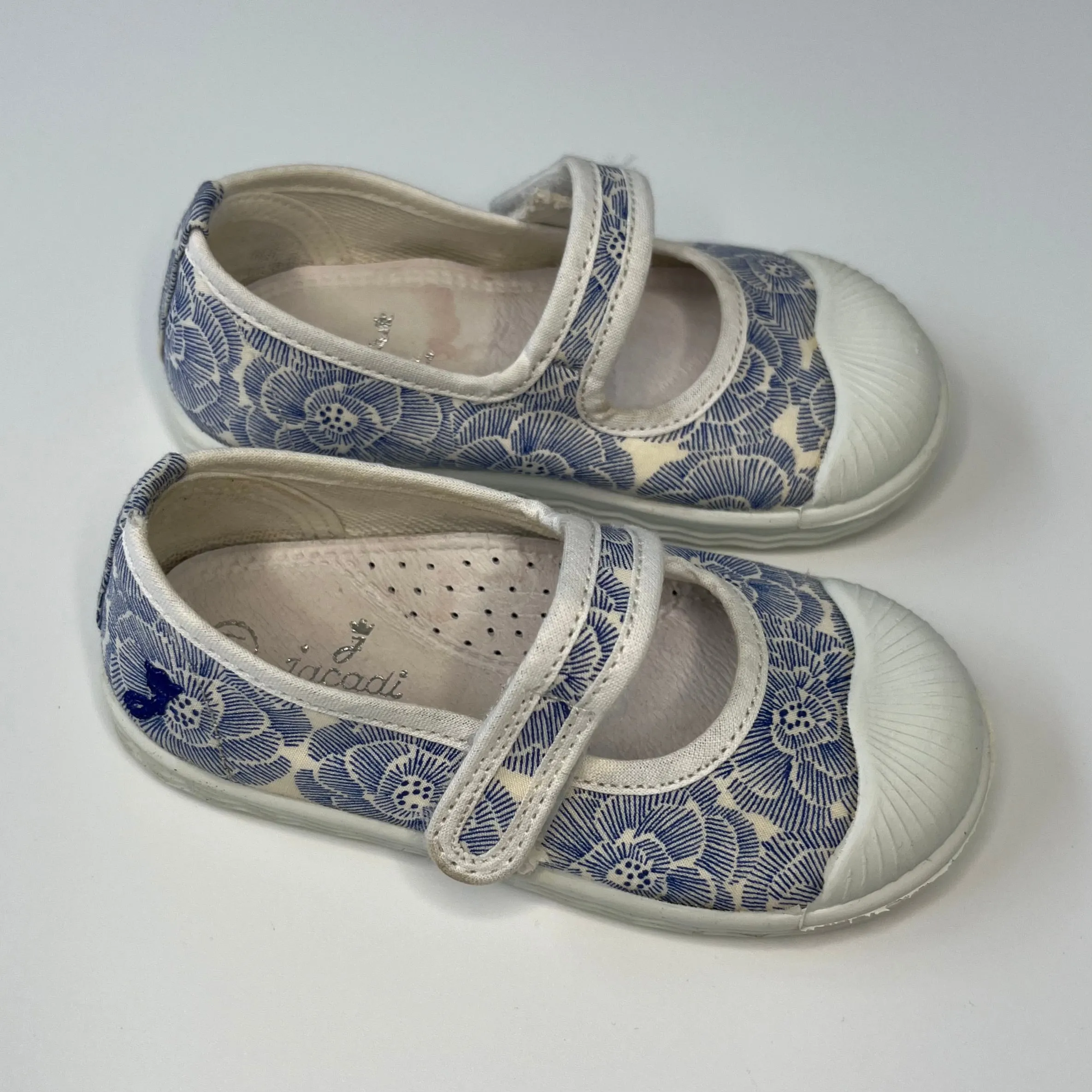 Jacadi Floral Print Canvas Plimsoles: Size EU 21