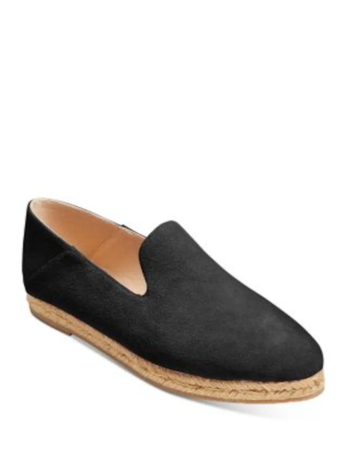 JACK ROGERS Womens Black Notched Padded Audrey Almond Toe Slip On Leather Espadrille Shoes M