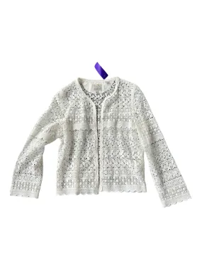 Jack Wills Size 6 White Lace Open Front Cardigan