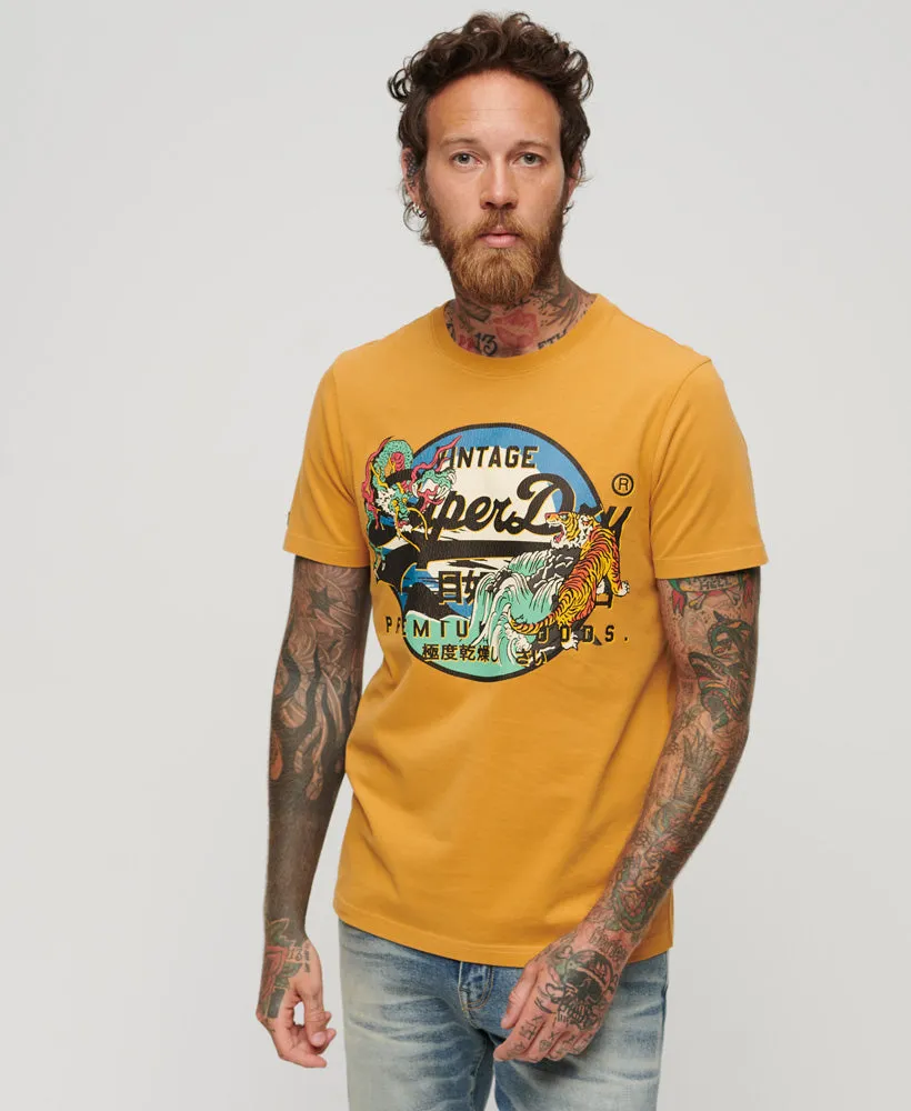 Japanese Vintage Logo Graphic T-Shirt | Turmeric Tan