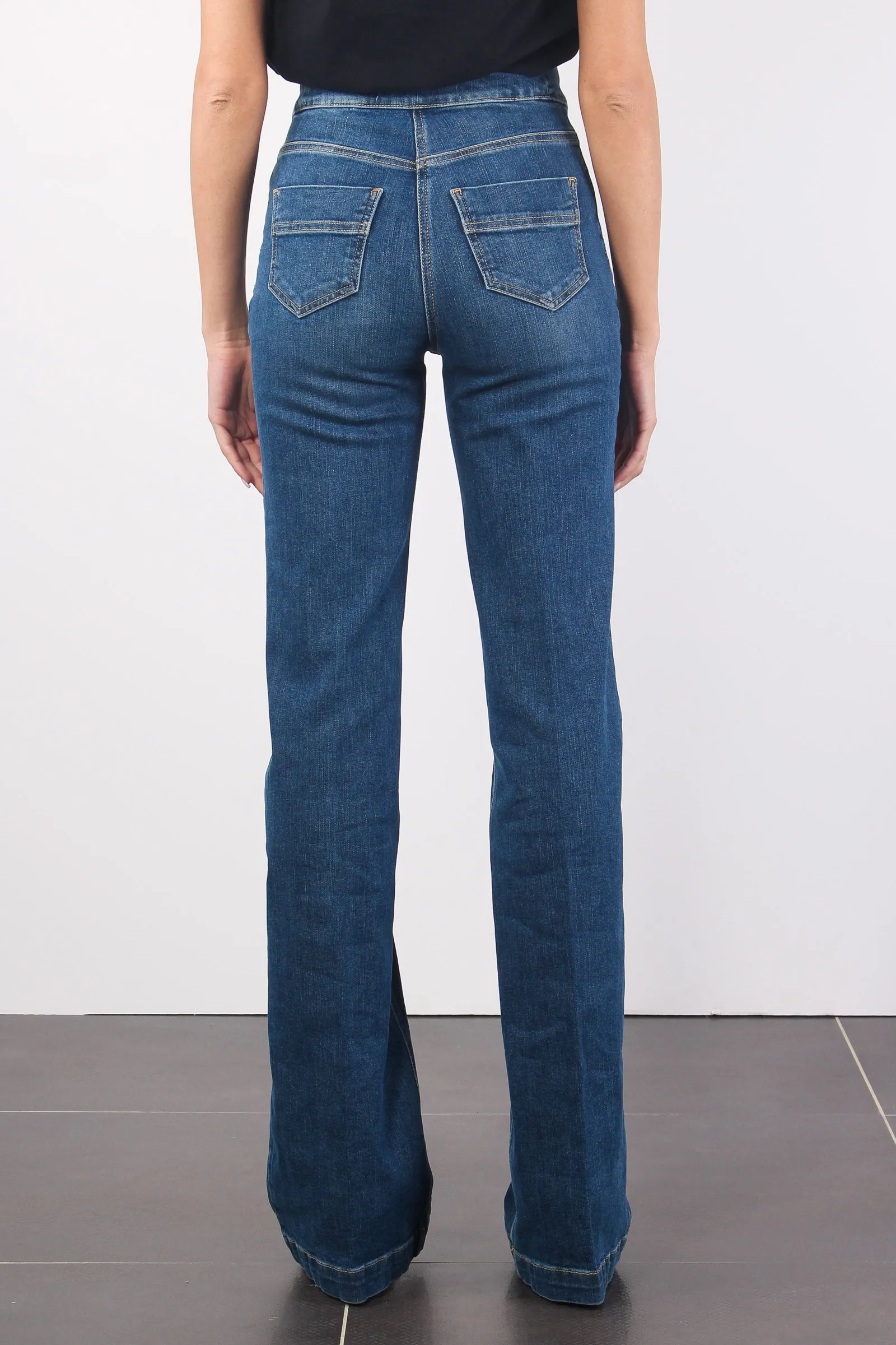 Jeans Bottoni Laterali Blue Vintage