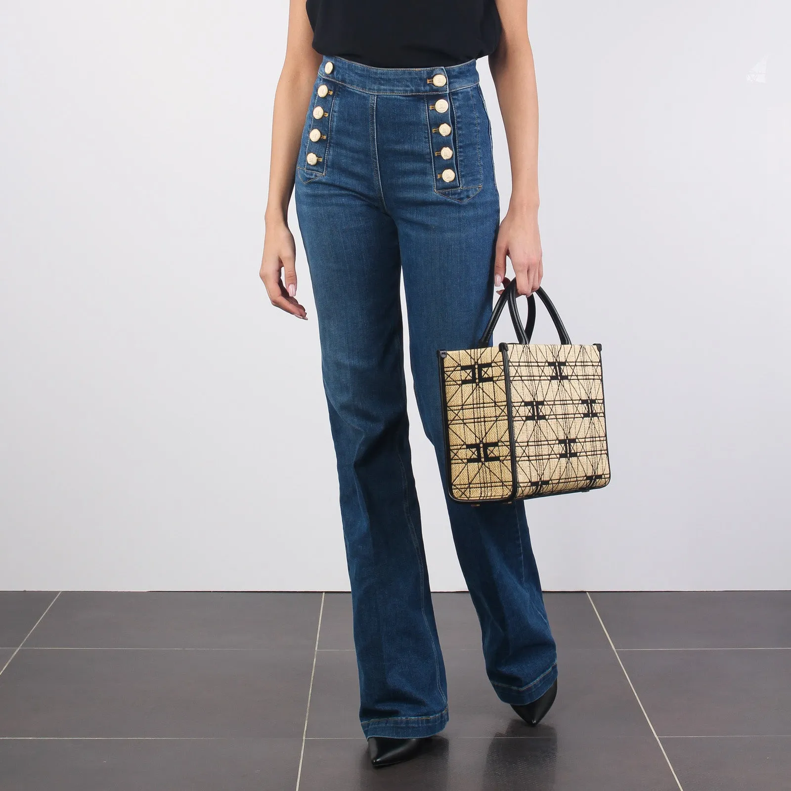 Jeans Bottoni Laterali Blue Vintage