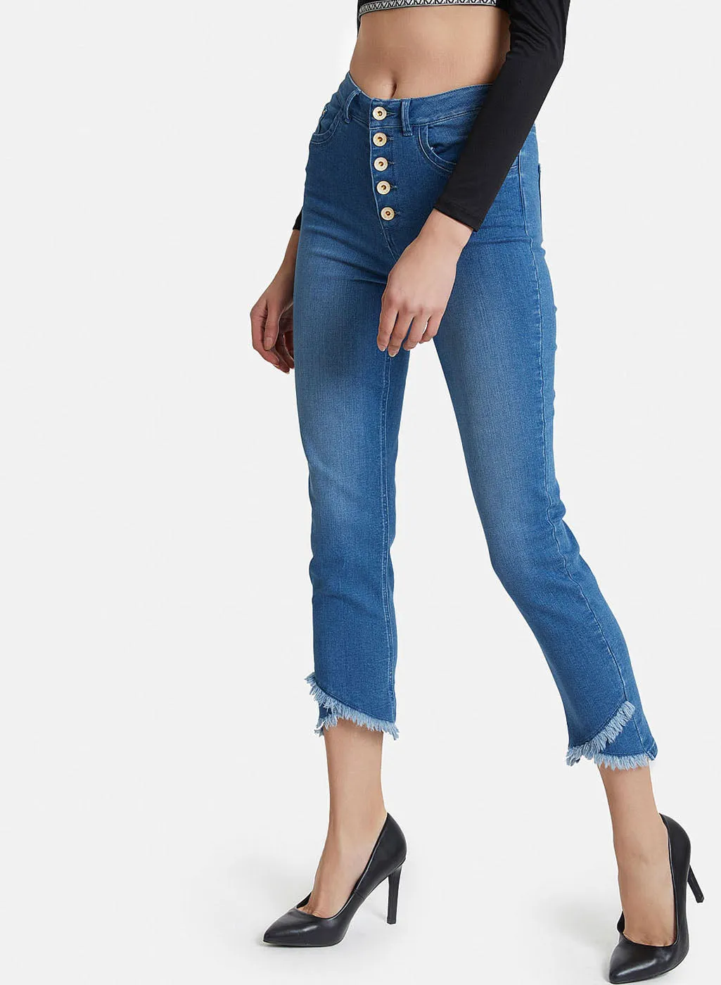 Jeans With Button Detail