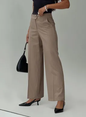 Jeller Pinstripe Pants Beige Pinstripe