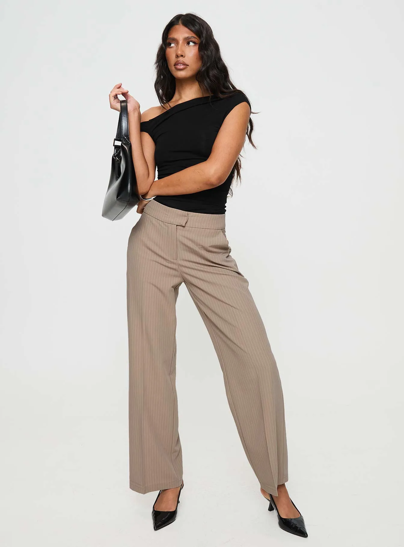 Jeller Pinstripe Pants Beige Pinstripe