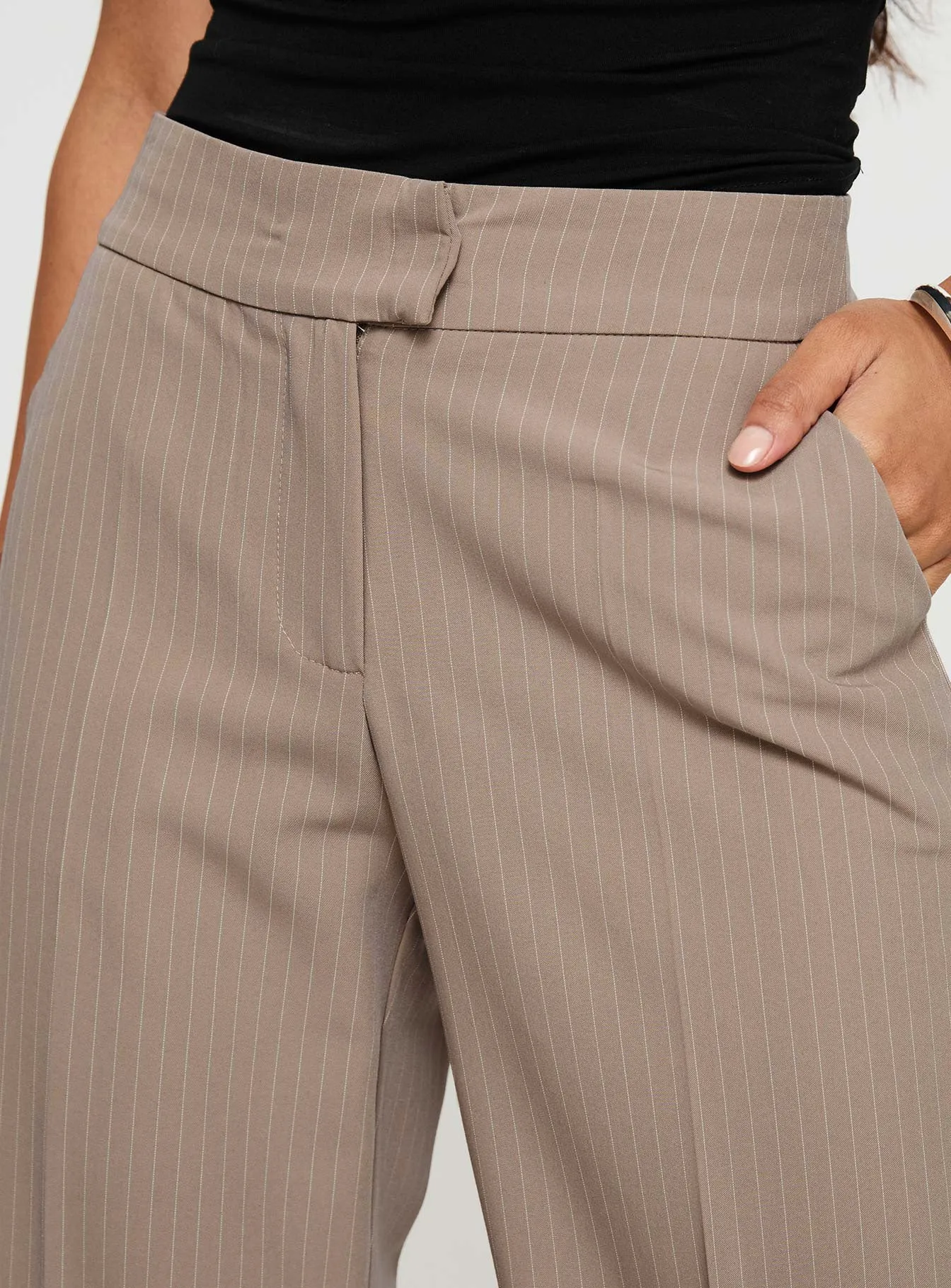 Jeller Pinstripe Pants Beige Pinstripe