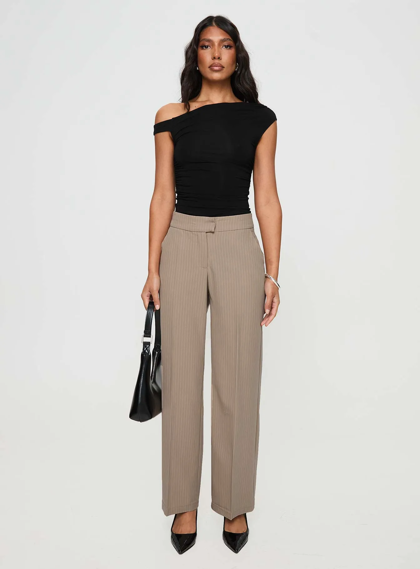 Jeller Pinstripe Pants Beige Pinstripe