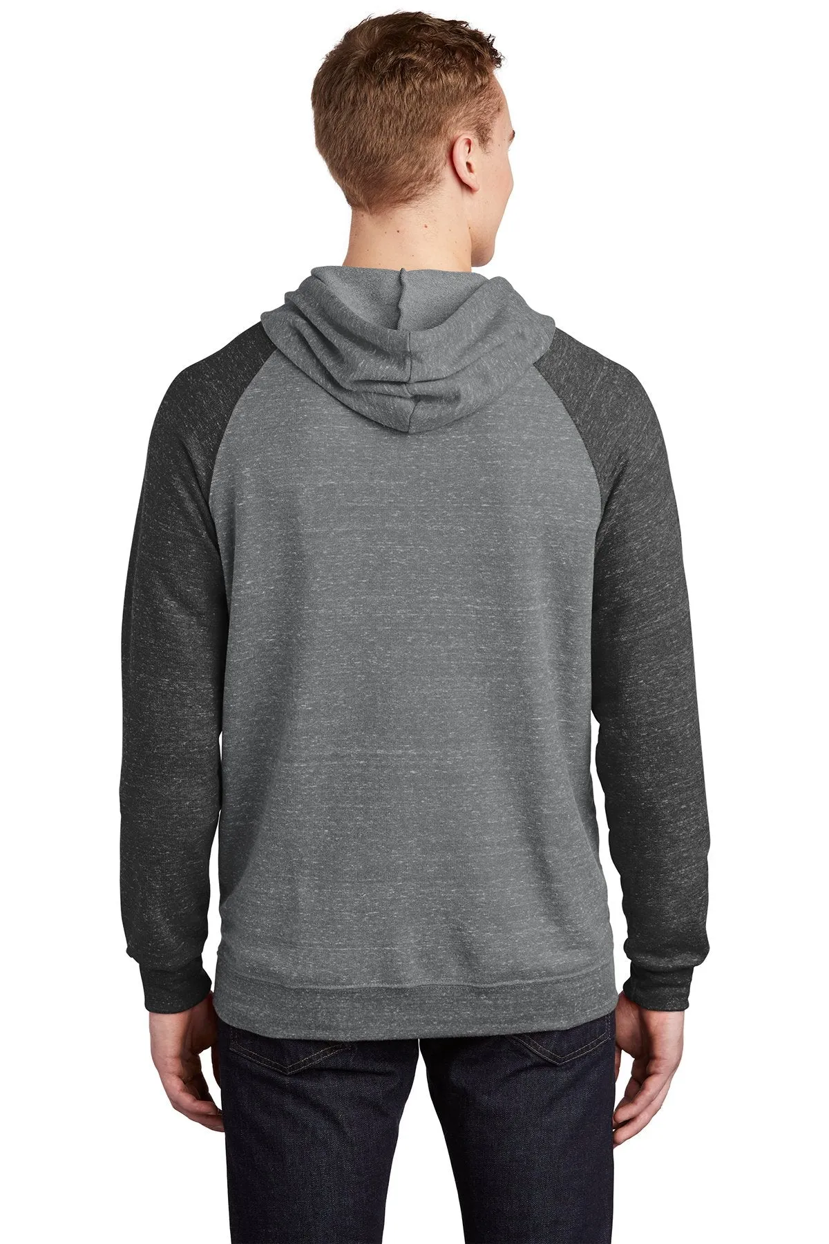 Jerzees Snow Heather French Terry Raglan Hoodie 90M Charcoal/ Black