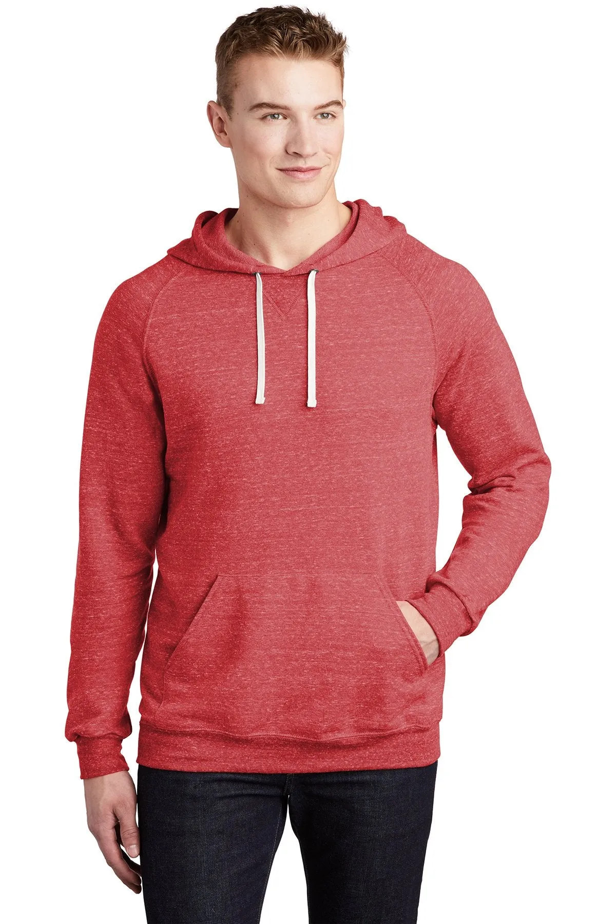 Jerzees Snow Heather French Terry Raglan Hoodie 90M Red