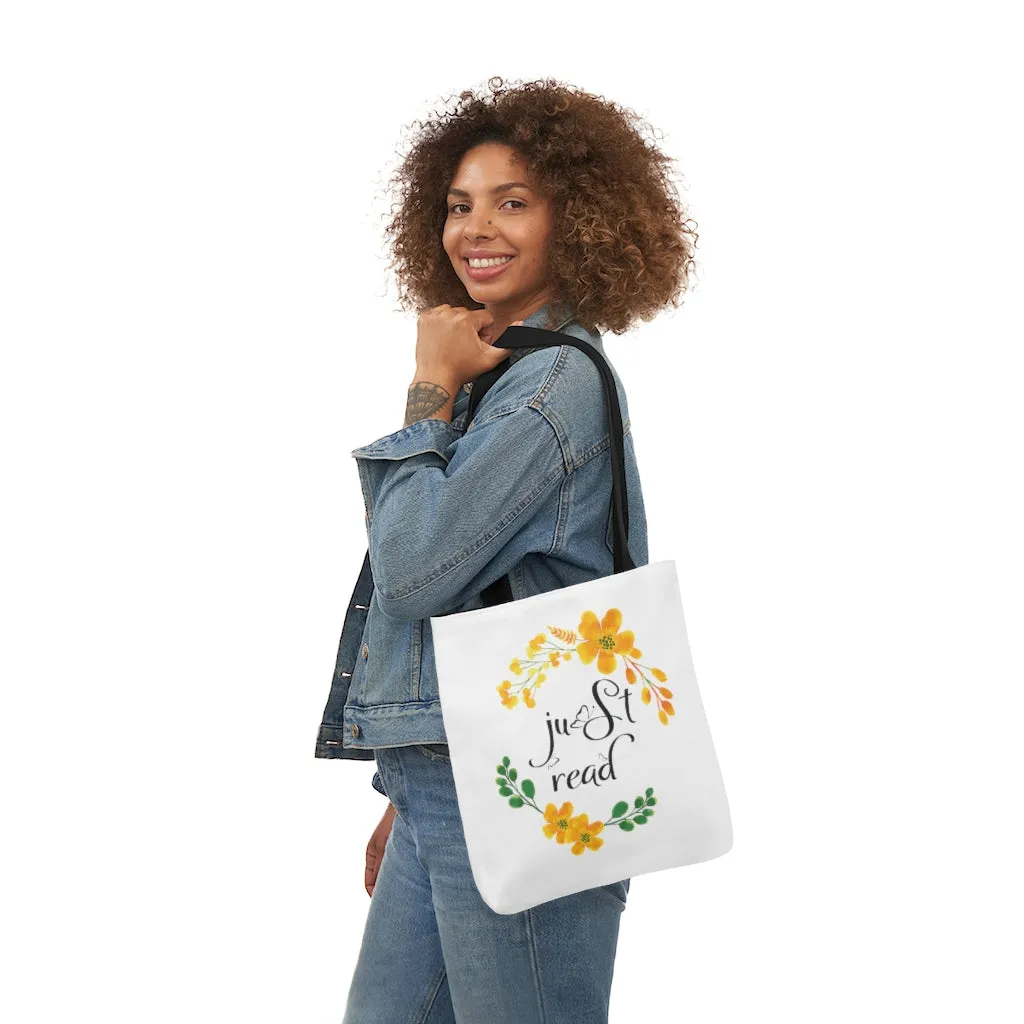 Just Read Floral Canvas Tote Bag - Vintage style