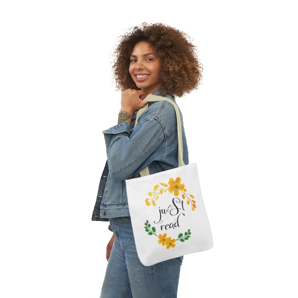 Just Read Floral Canvas Tote Bag - Vintage style