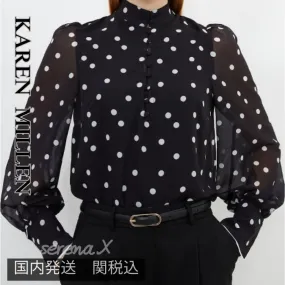 Karen Millen  |Dots Long Sleeves Shirts & Blouses