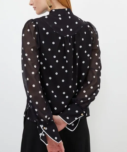 Karen Millen  |Dots Long Sleeves Shirts & Blouses